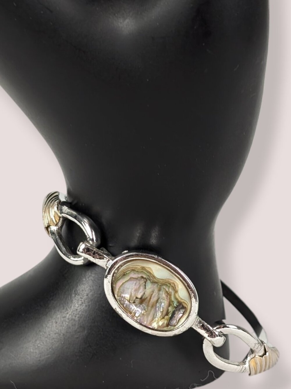 Vintage Avon Abalone Panel Hinge Bracelet